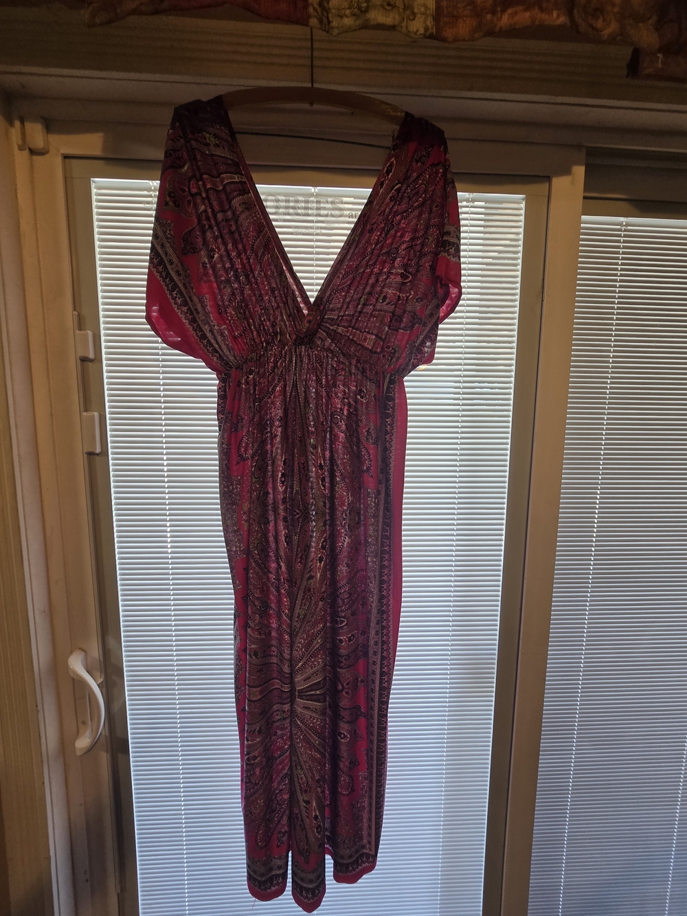 Christian Siriano Pink Paisley Deep V Maxi Dress